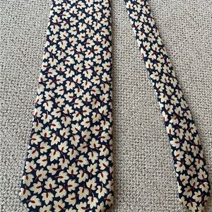 Brooks Brothers Navy Floral Tie All Silk business work wear